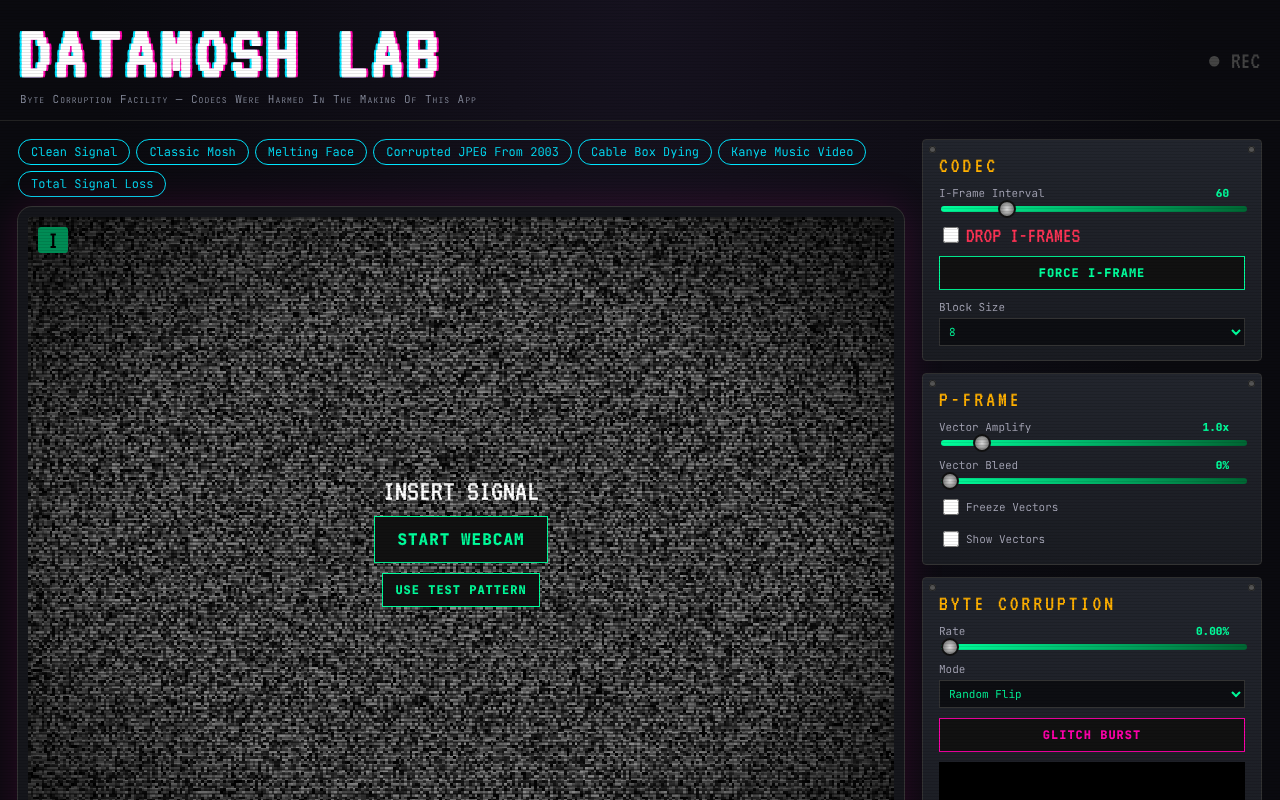 datamosh-lab-browser-based app