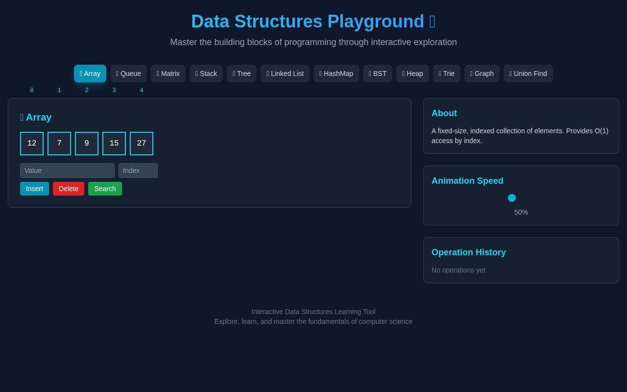 datastructures app