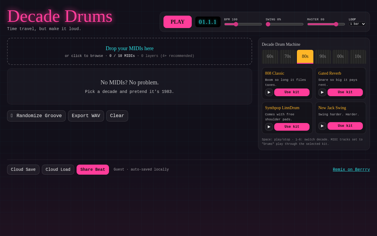 decade-drums-midi app