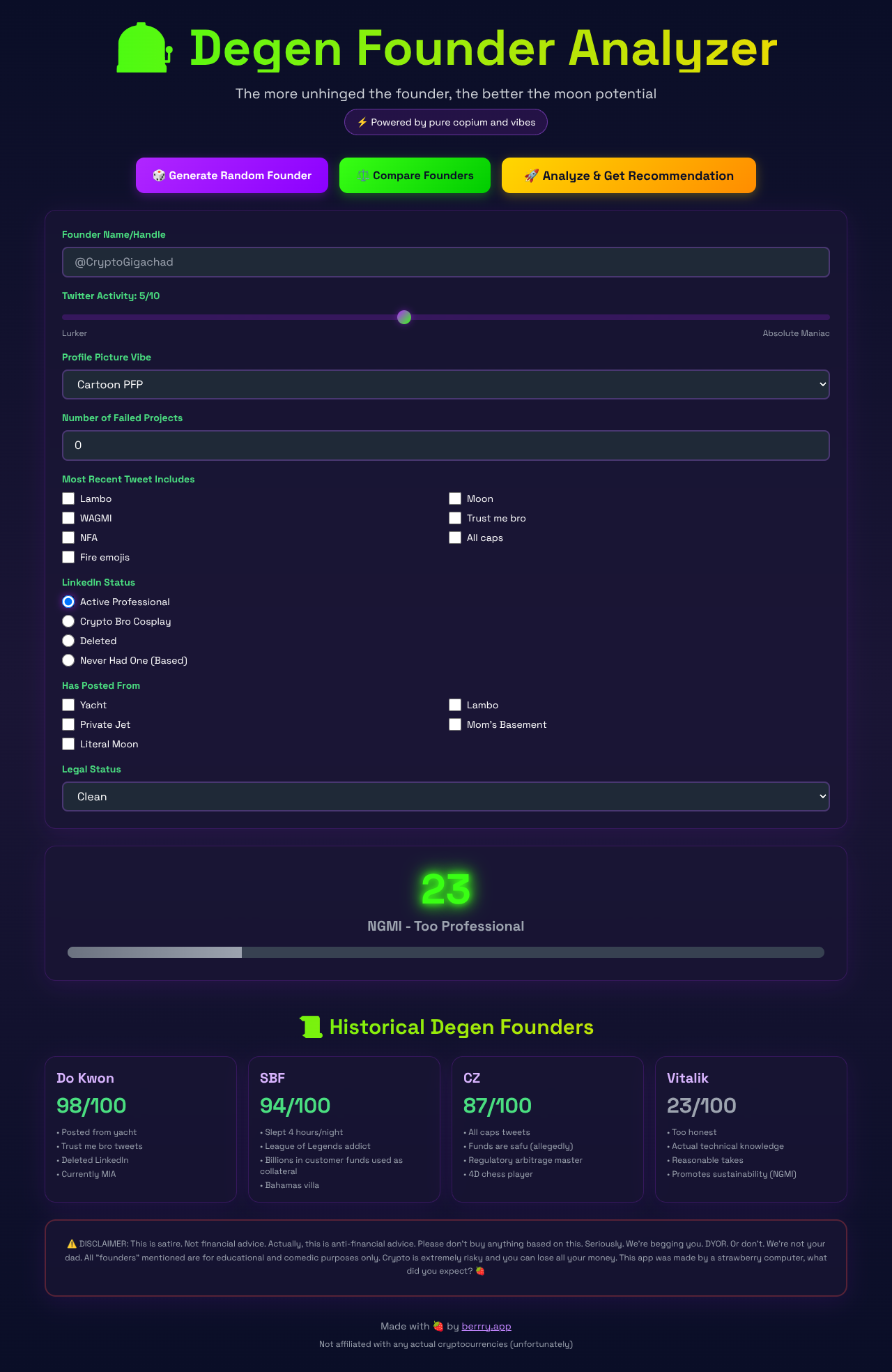 degenfounder app