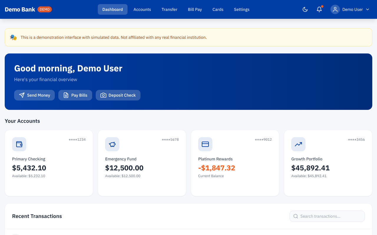 demobank app