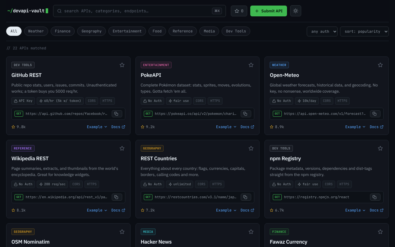 devapi-vault-elegant app