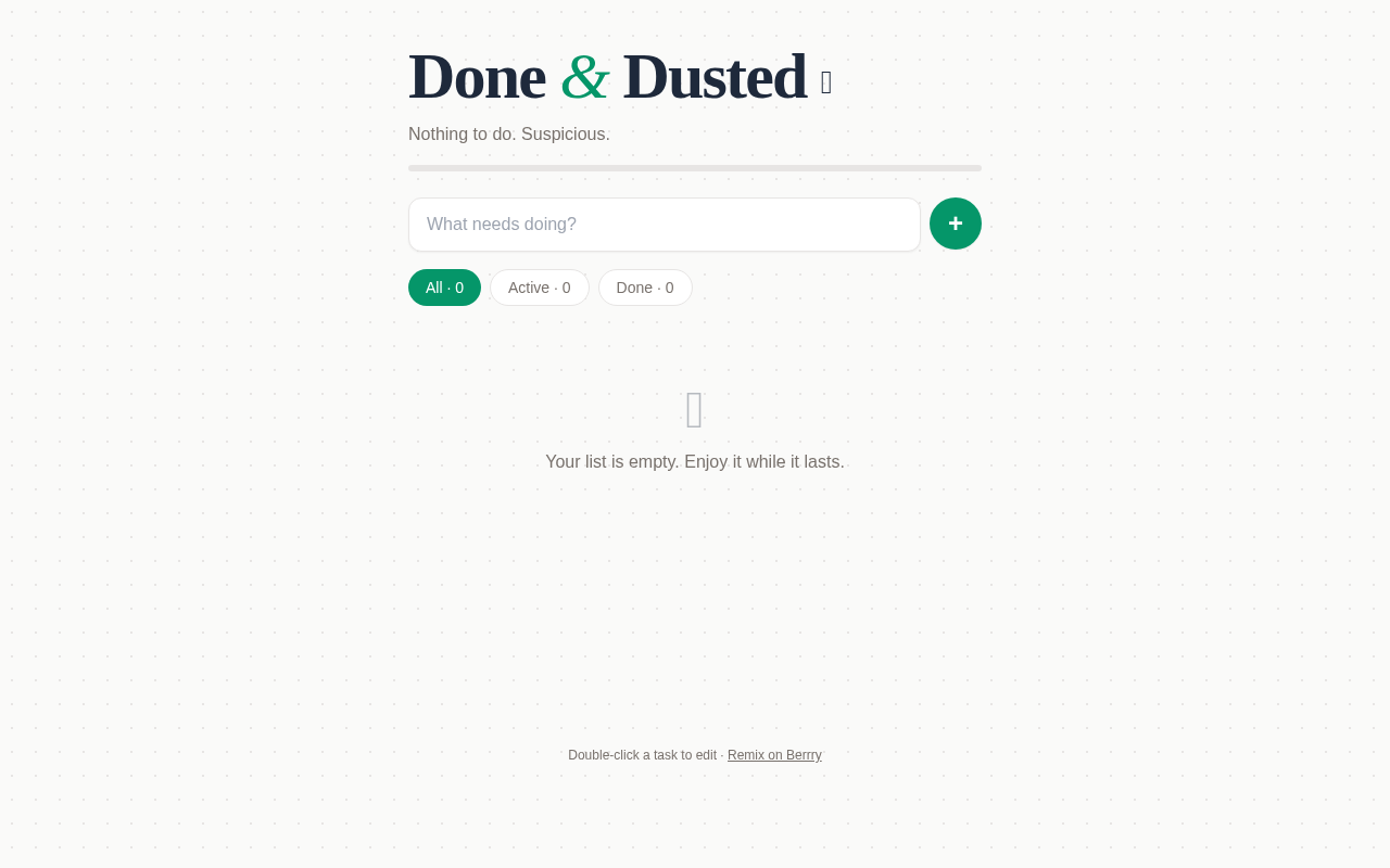 done-dusted-simple app