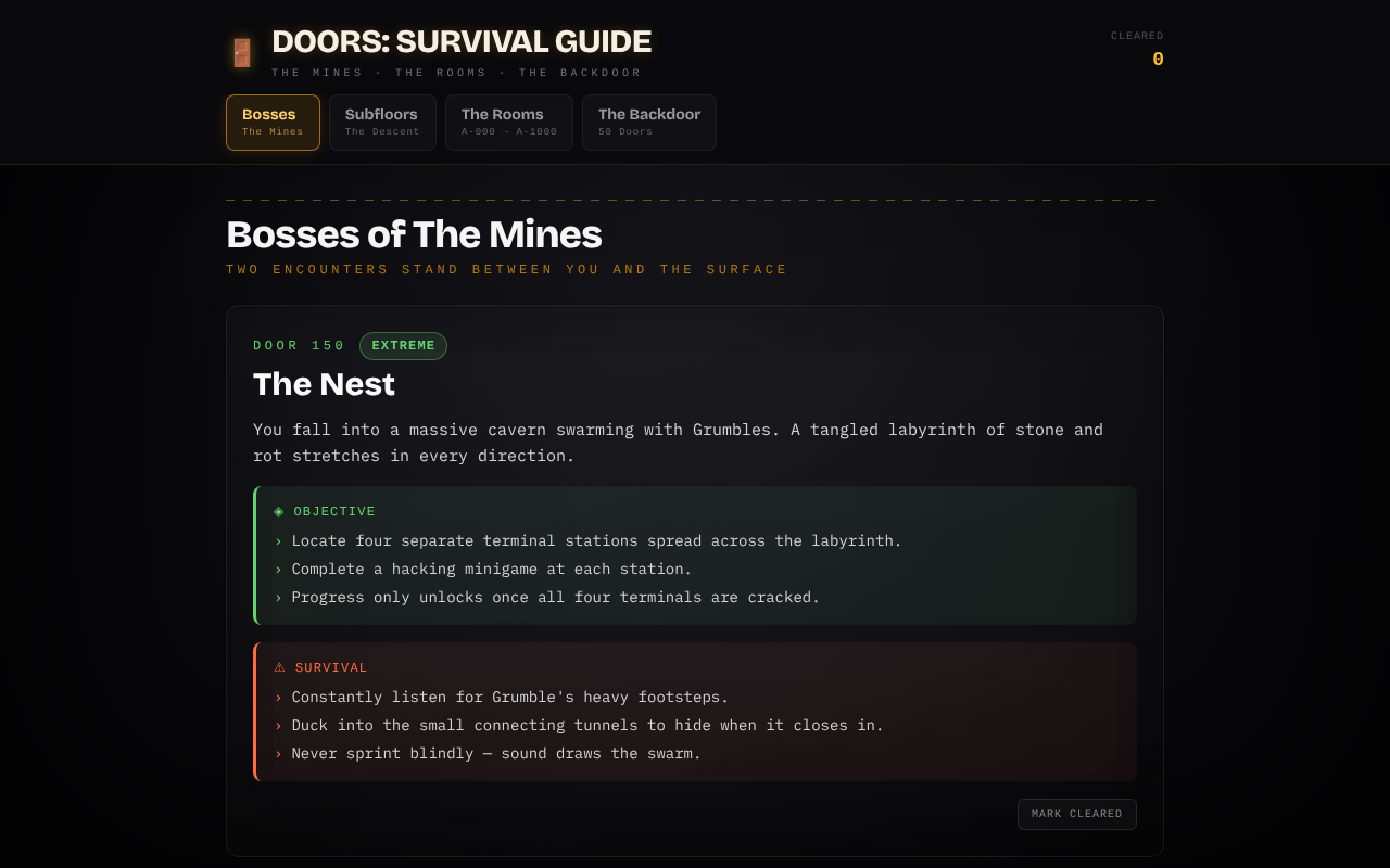 doors-mines-survival app