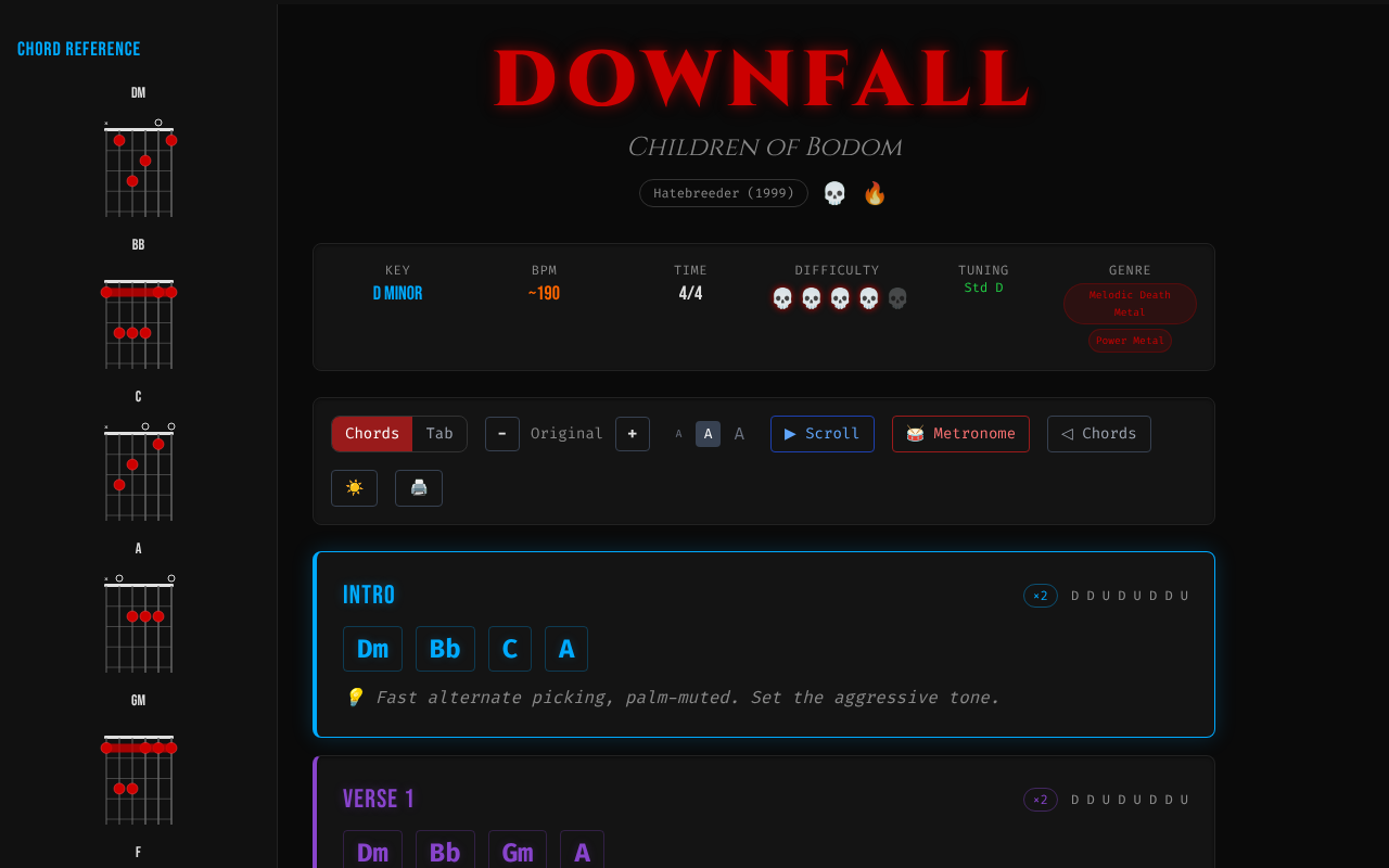 downfall-chords app