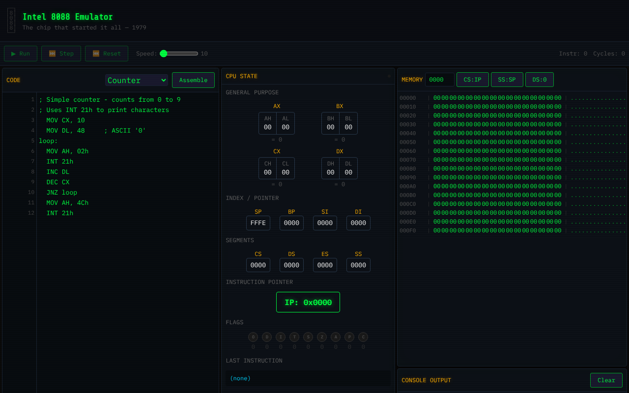 8088 Emulator screenshot
