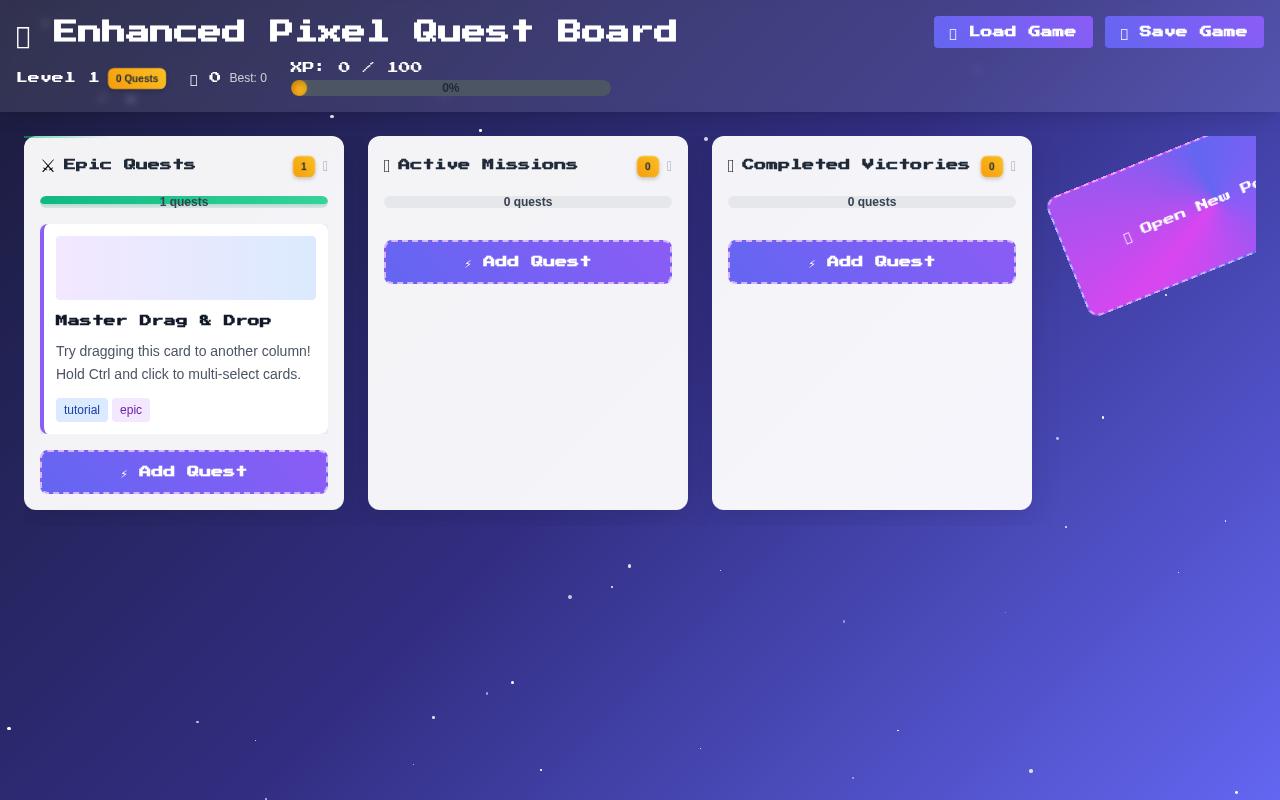 enhanced-pixel-quest app
