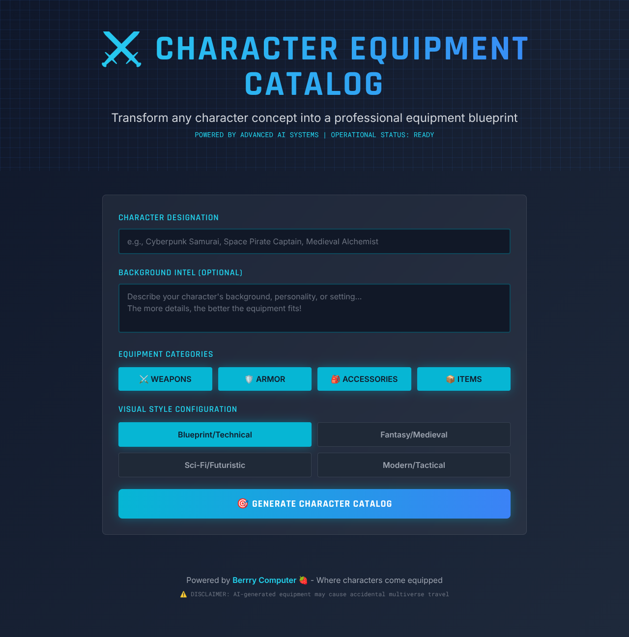 equipmentcatalog app