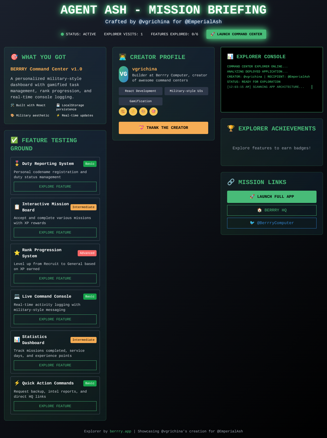 Command Center Explorer screenshot