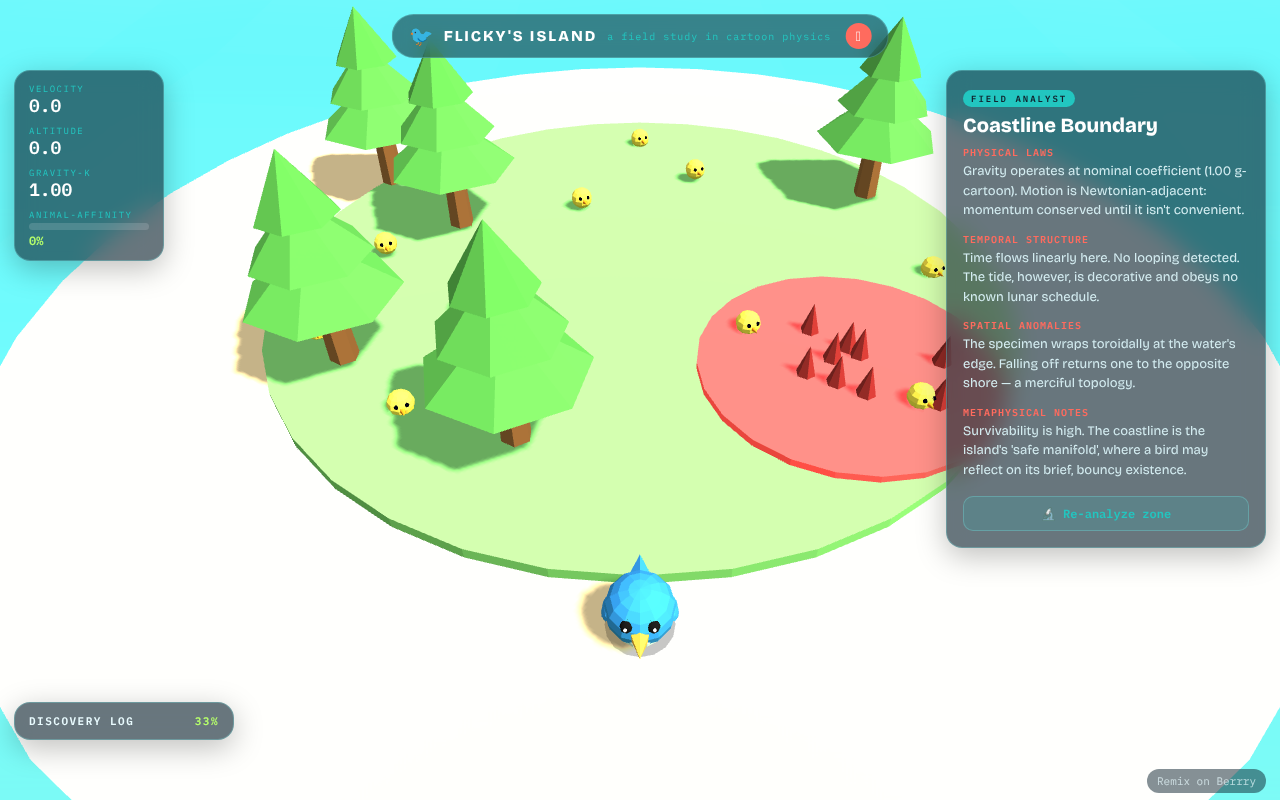 flicky-island-physics app