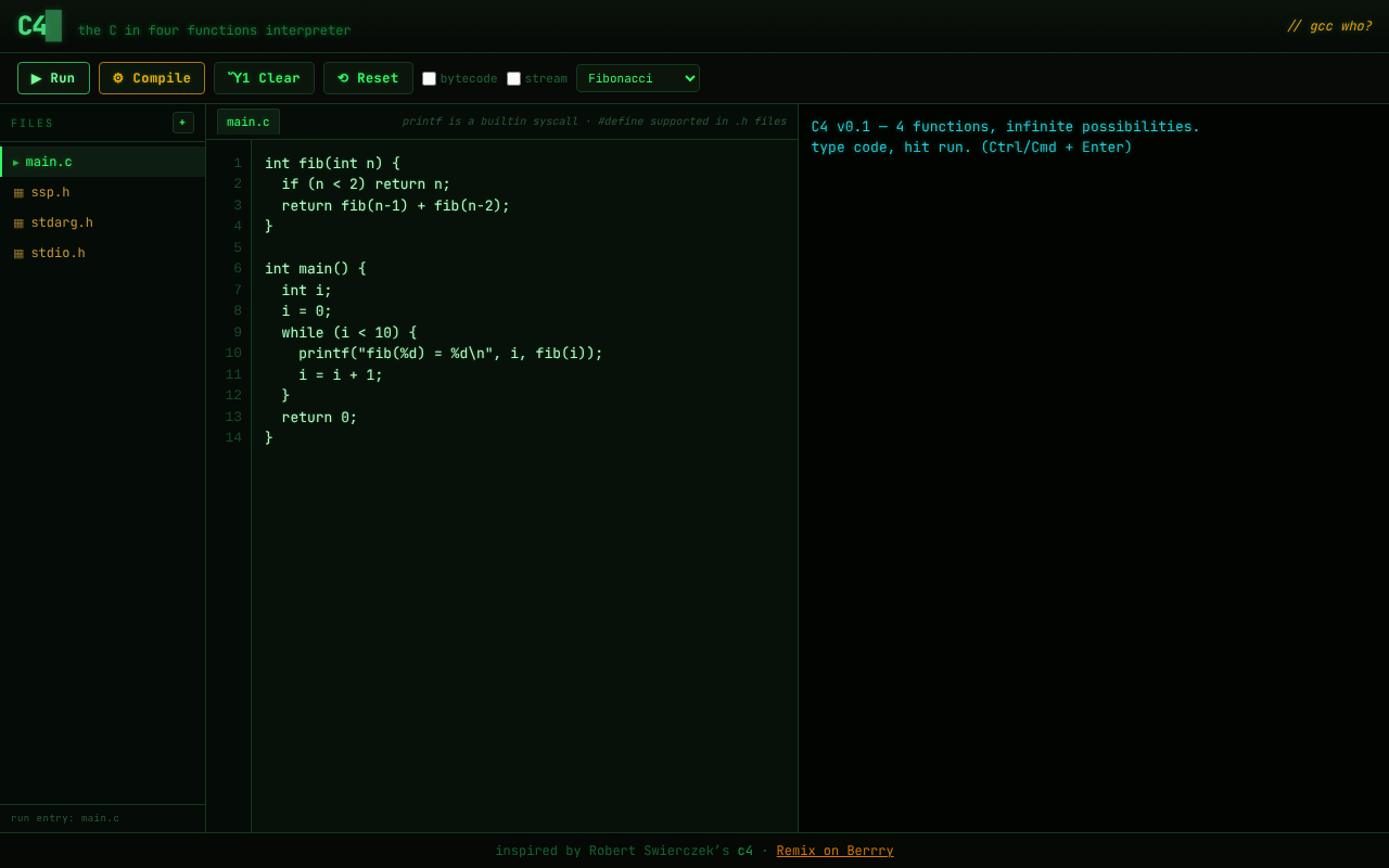 four-functions-interpreter app