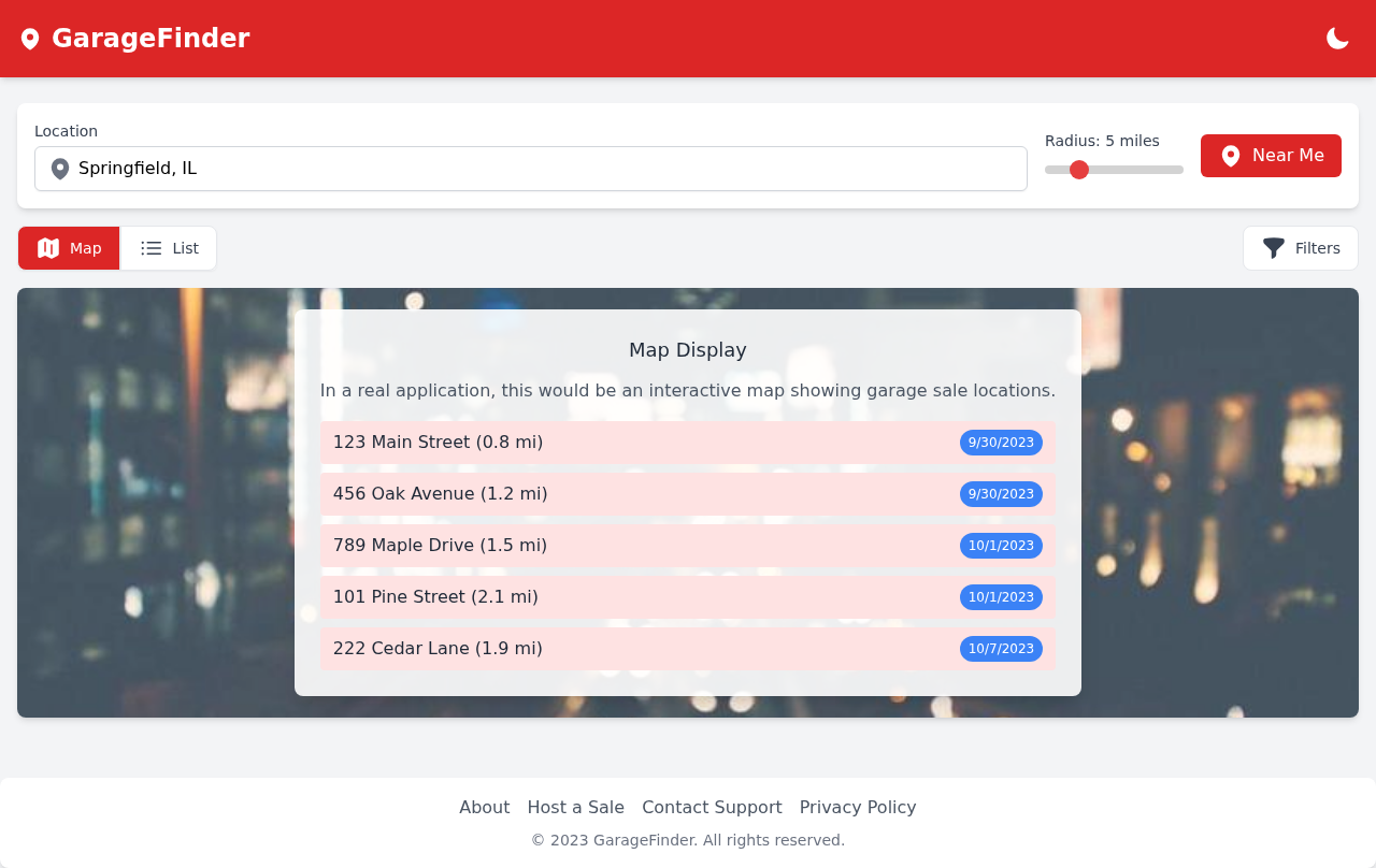garagesales app
