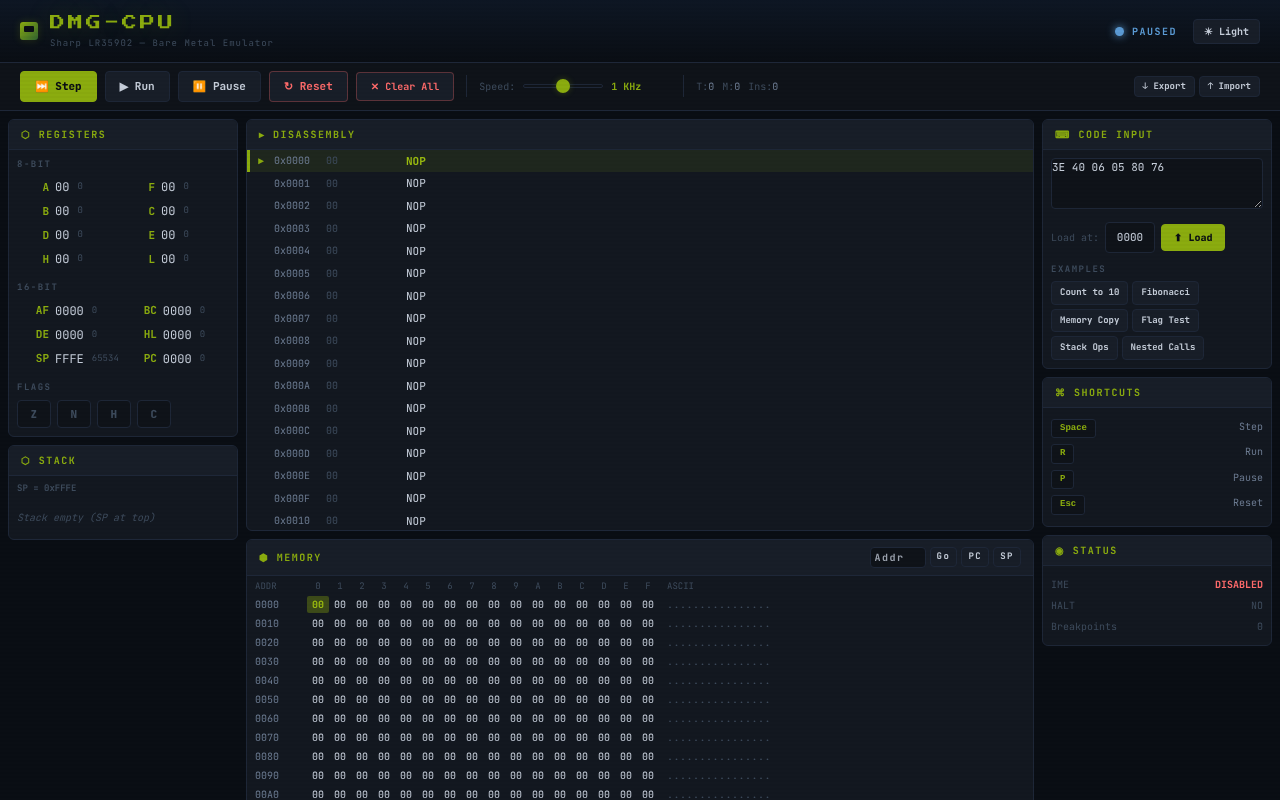 DMG-CPU Debugger screenshot