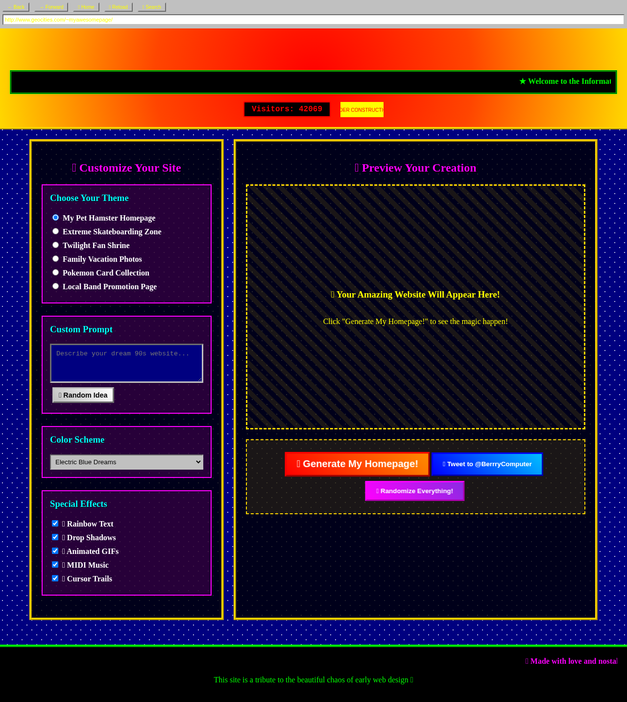 geocities-gen app