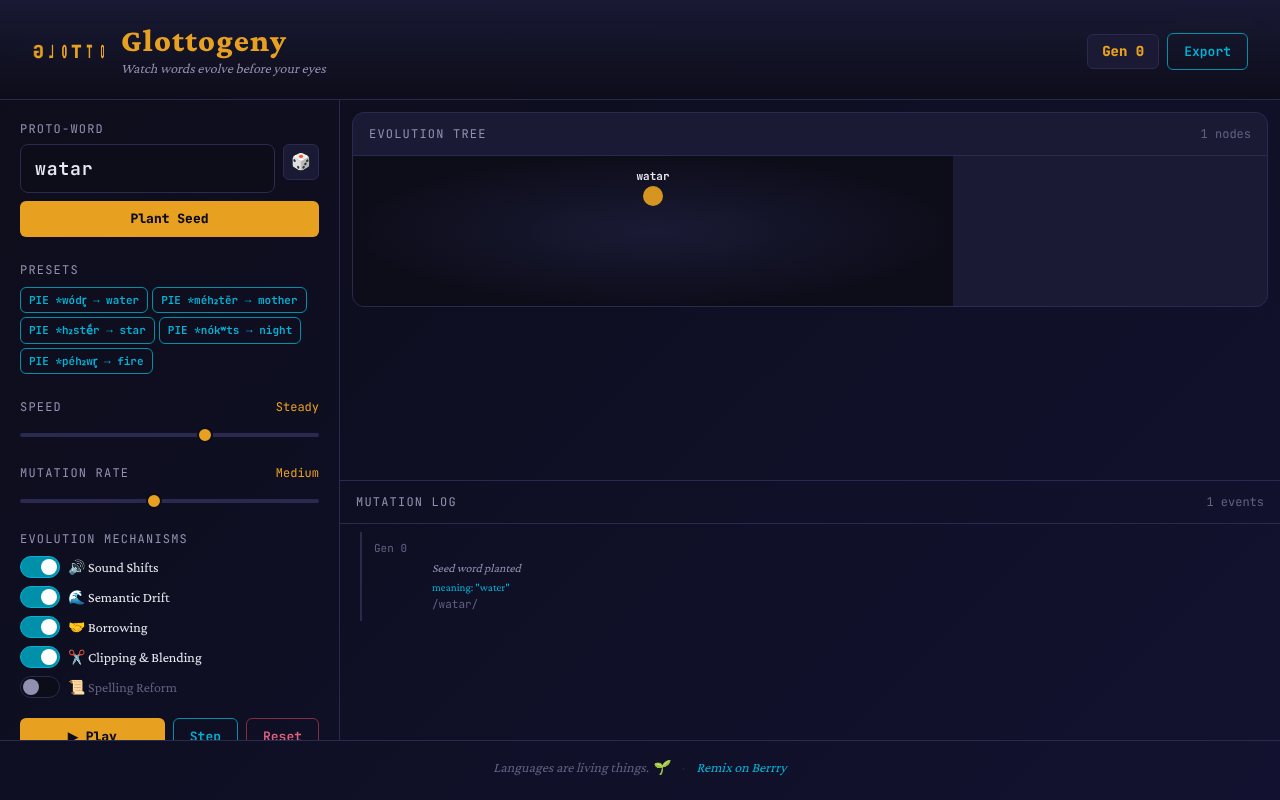 glottogeny app