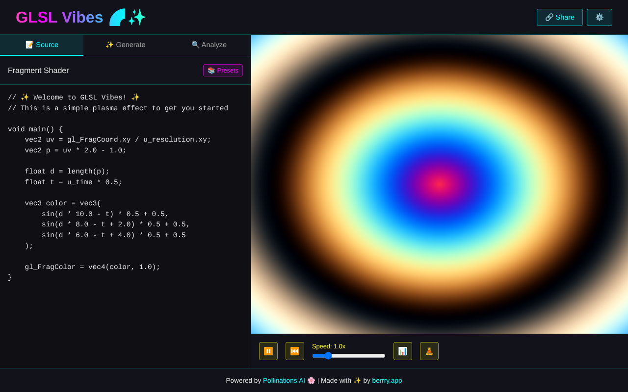 glslvibes app