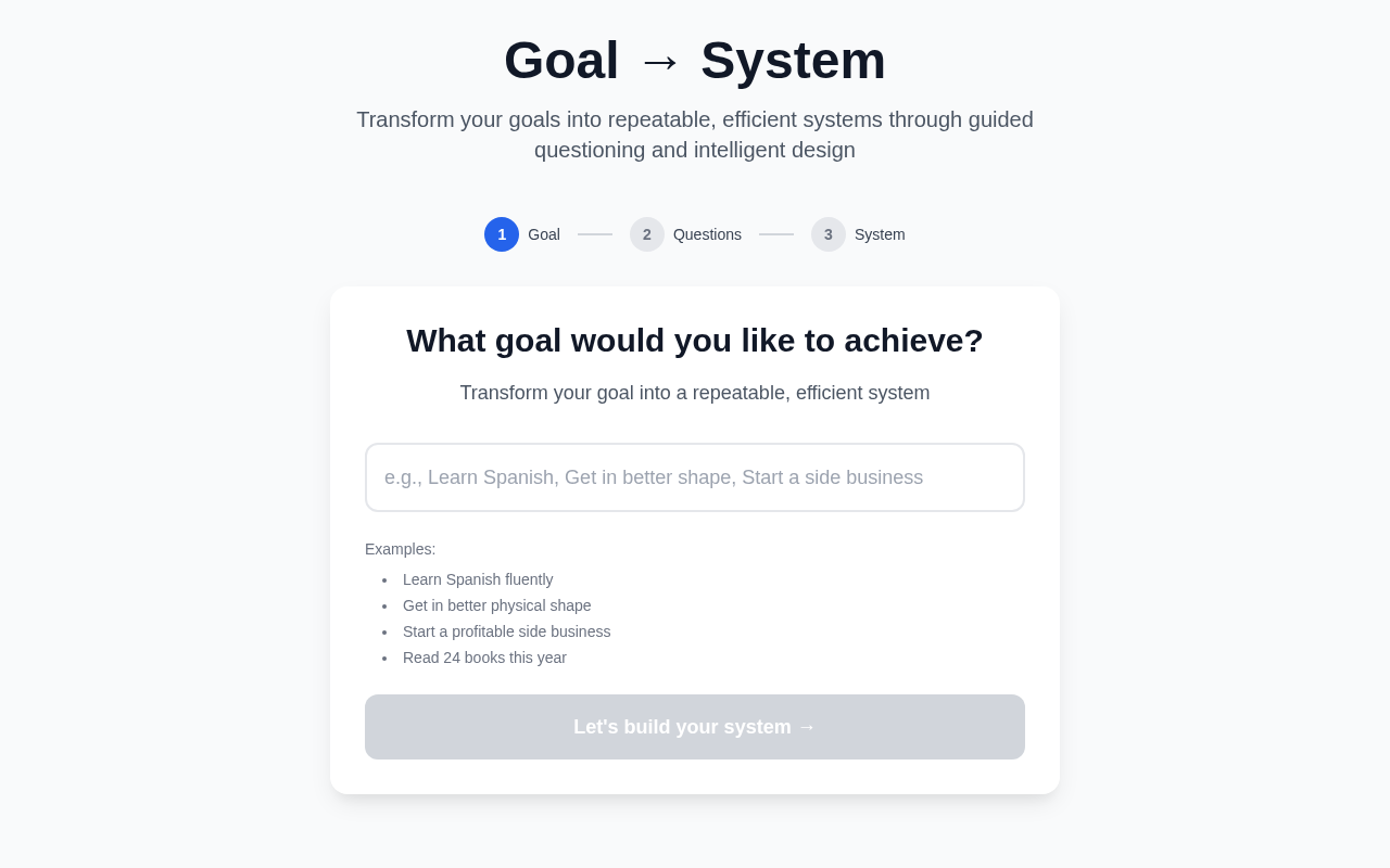 goalsystem app