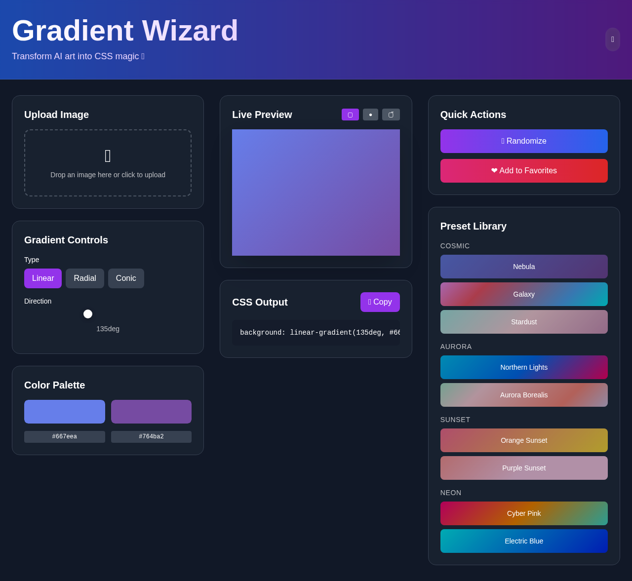 gradientwizard app