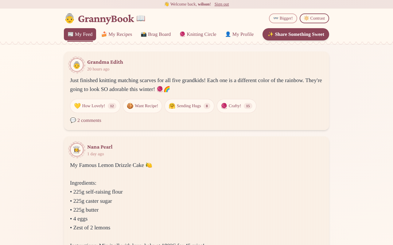 grannybook app
