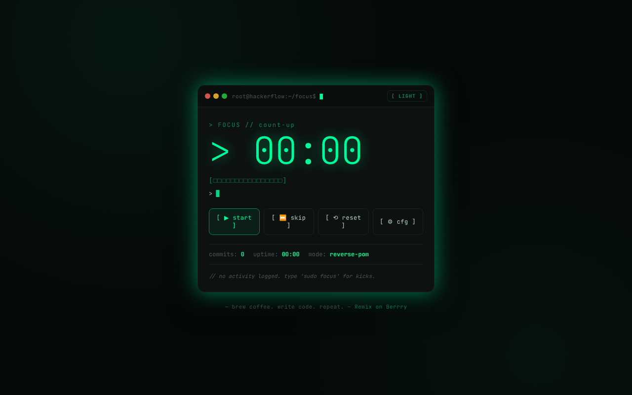 hackerflow-reverse-pomodoro app