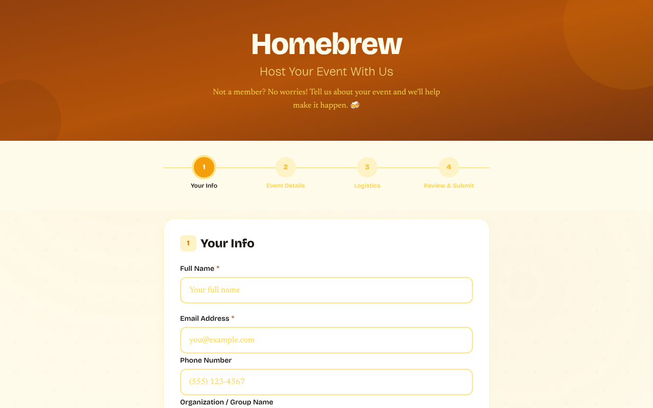 homebrew-events app