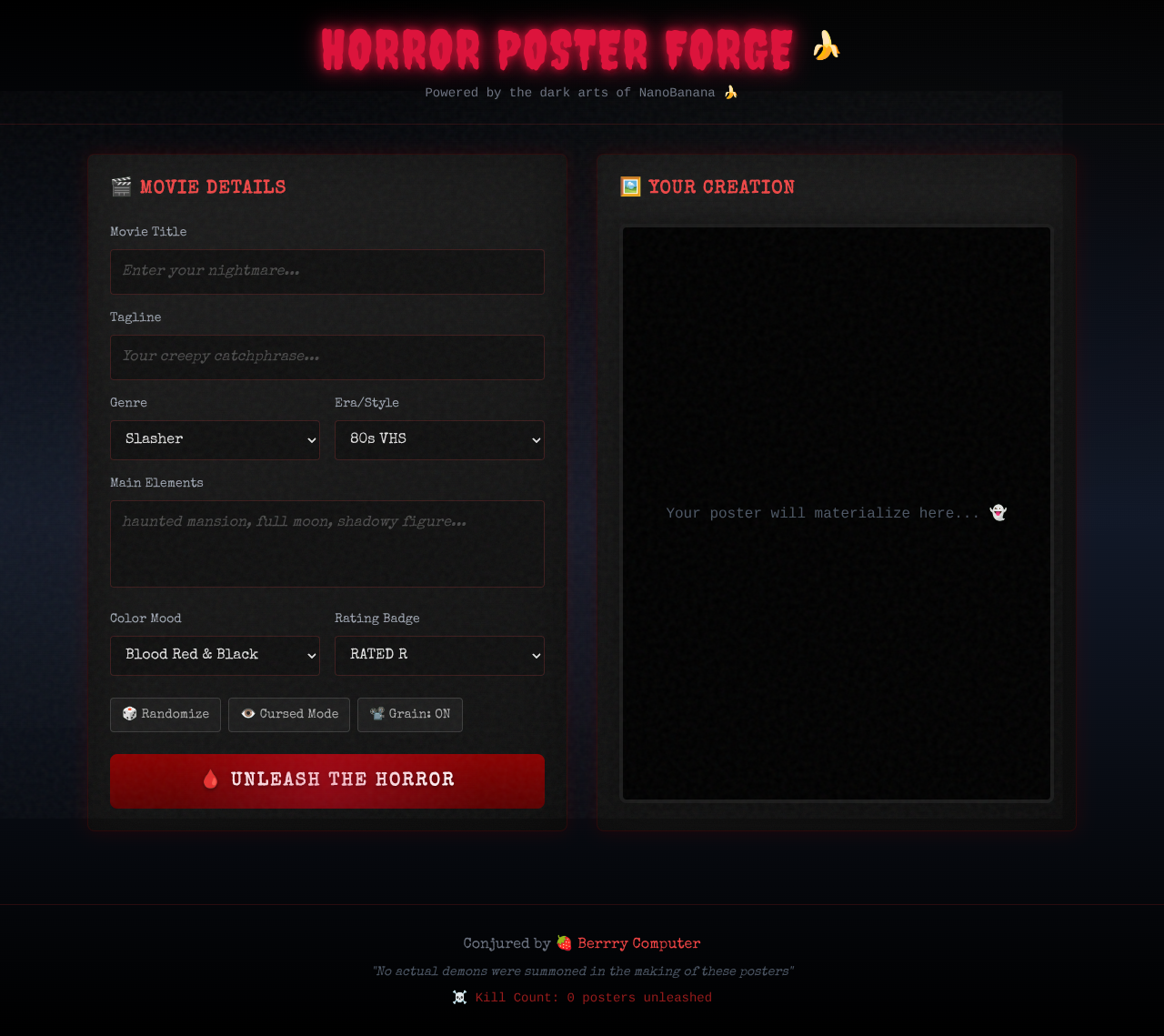 horrorposterforge app