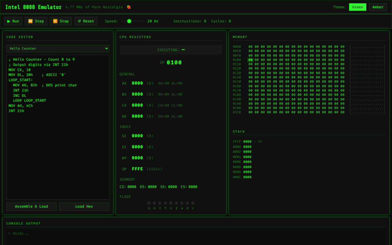 Intel 8088 Emulator screenshot