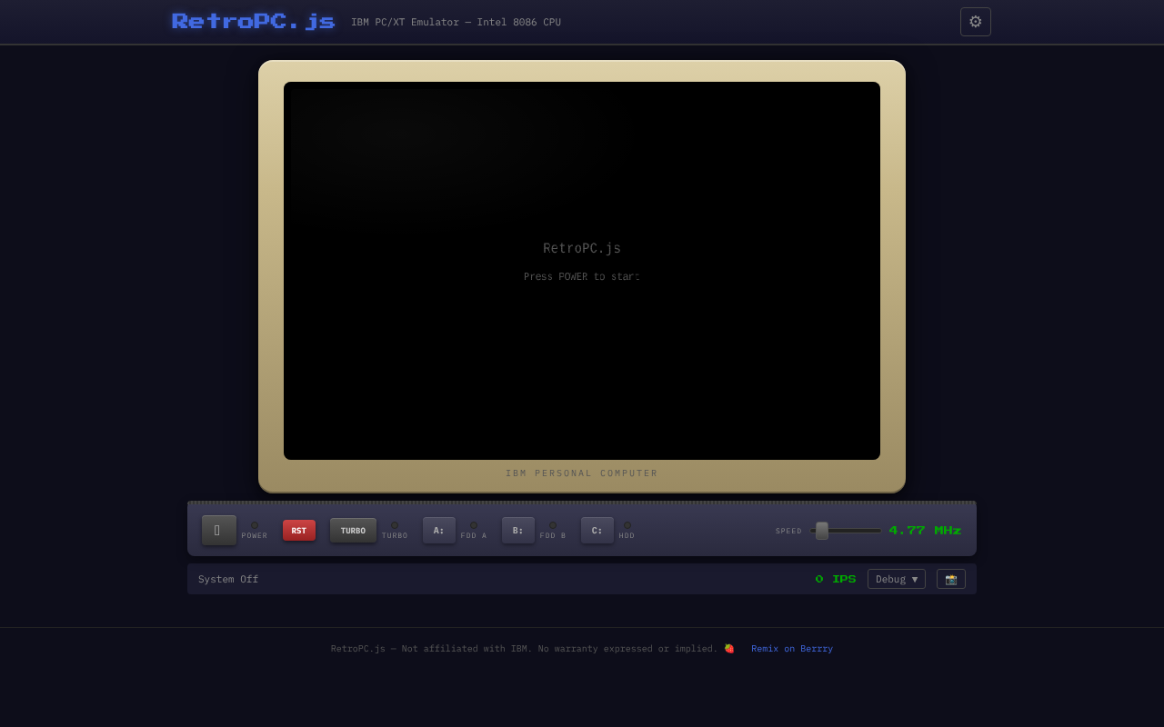RetroPC.js screenshot