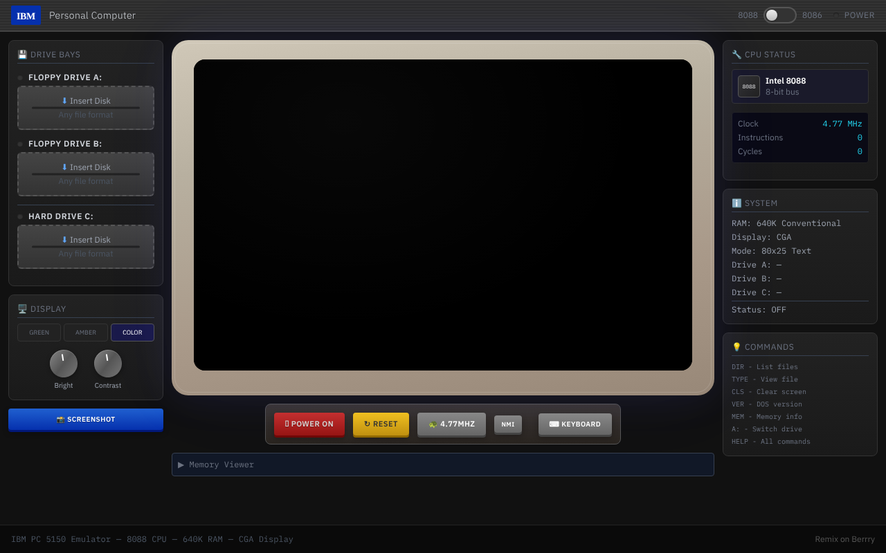IBM PC 5150 Emulator screenshot