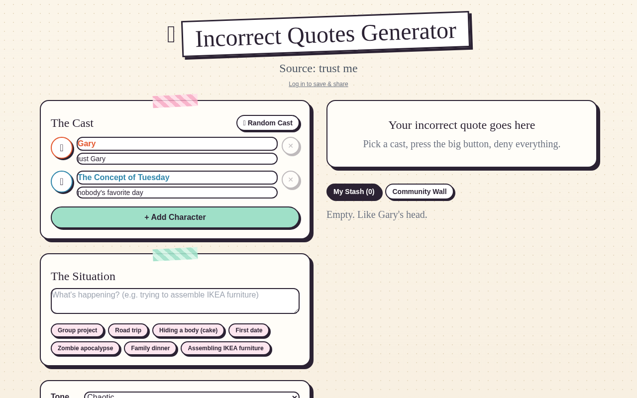 incorrect-quotes-generator app
