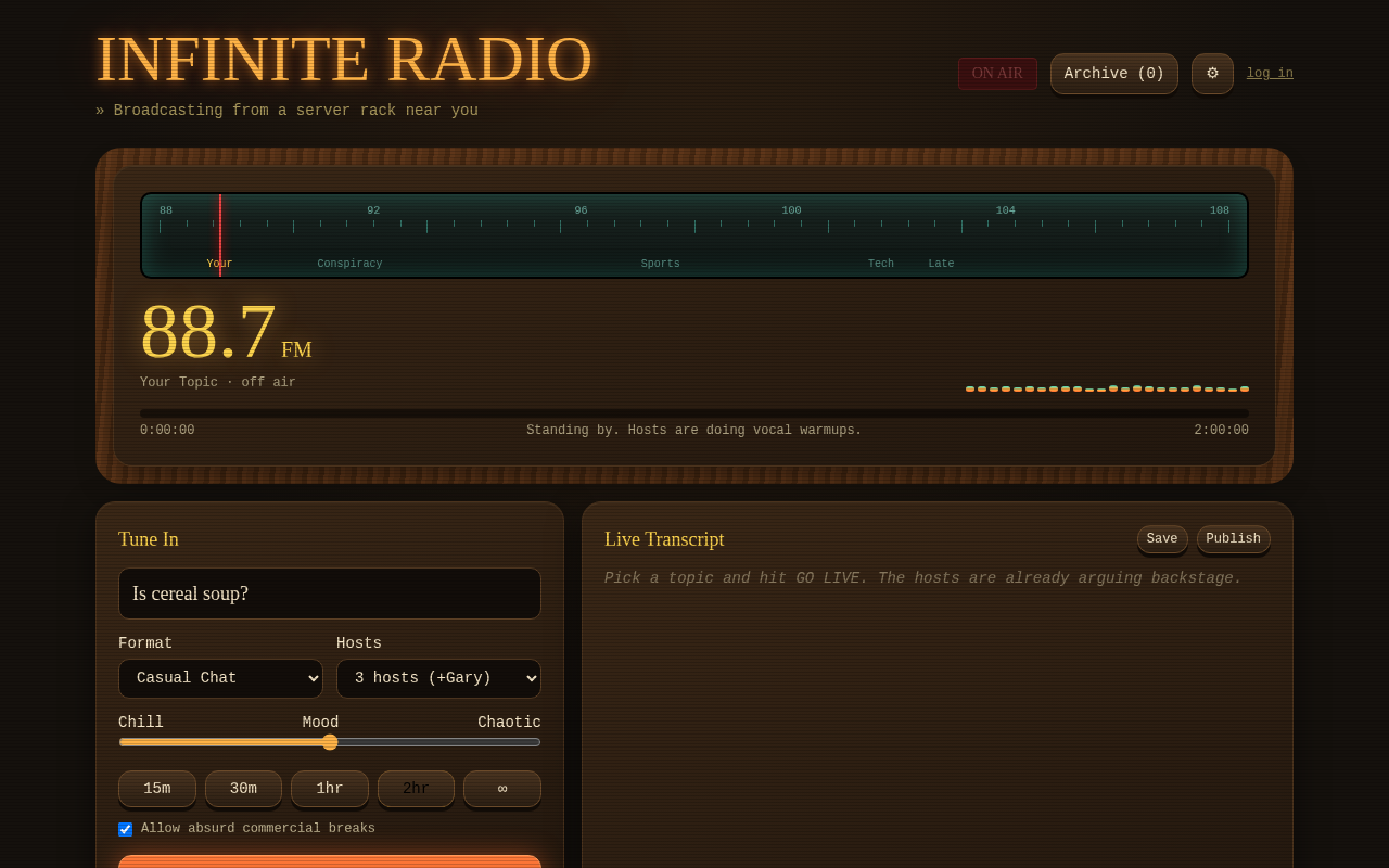 infinite-radio-talk app
