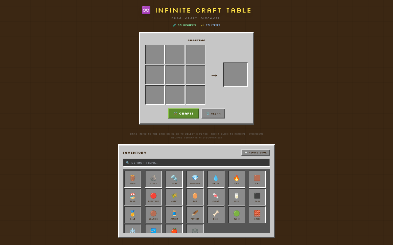 infinitecrafttable app