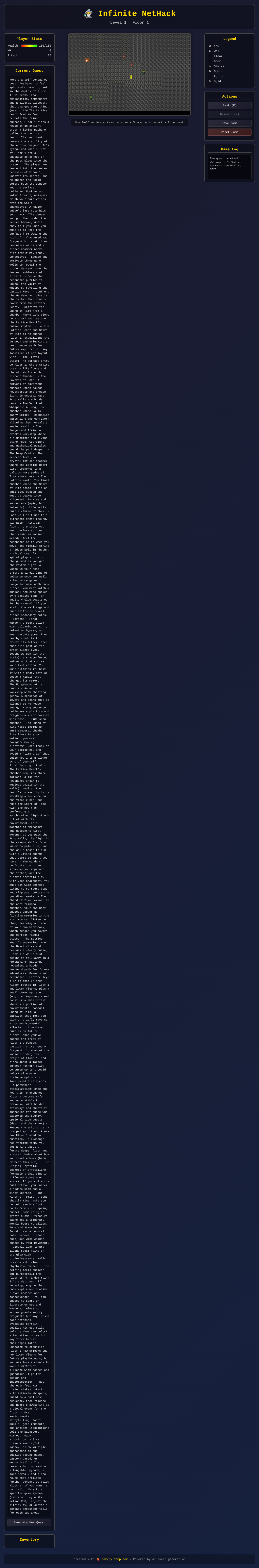 infinitenethack app