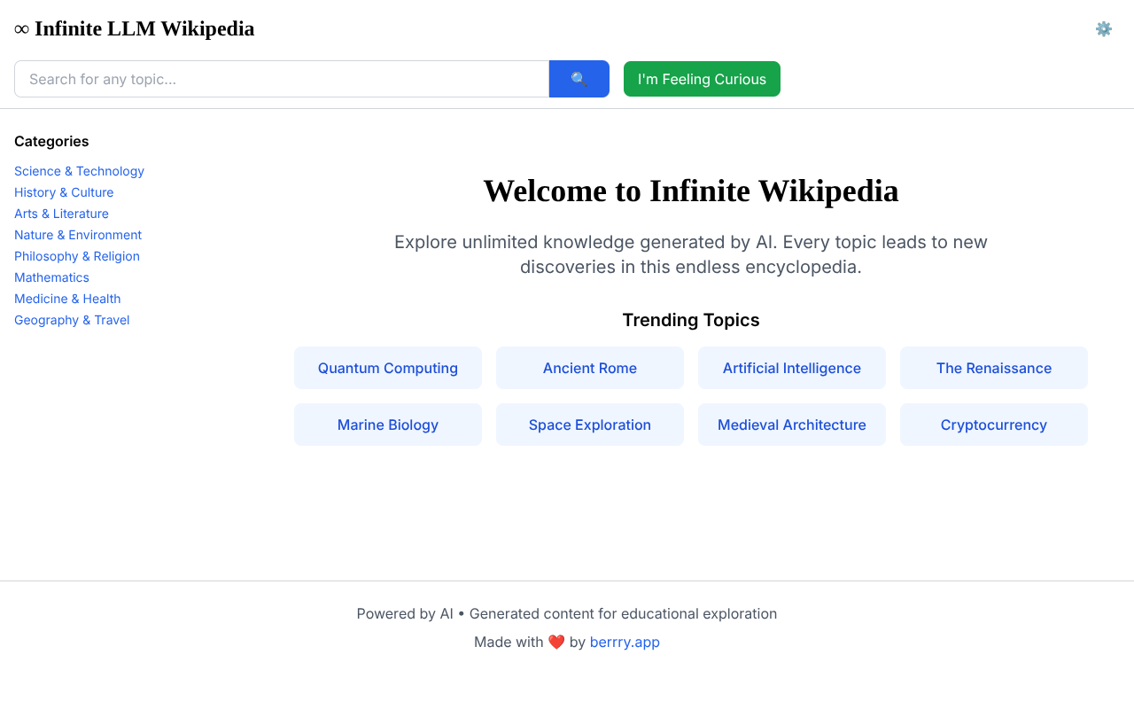 Infinite Knowledge Explorer screenshot