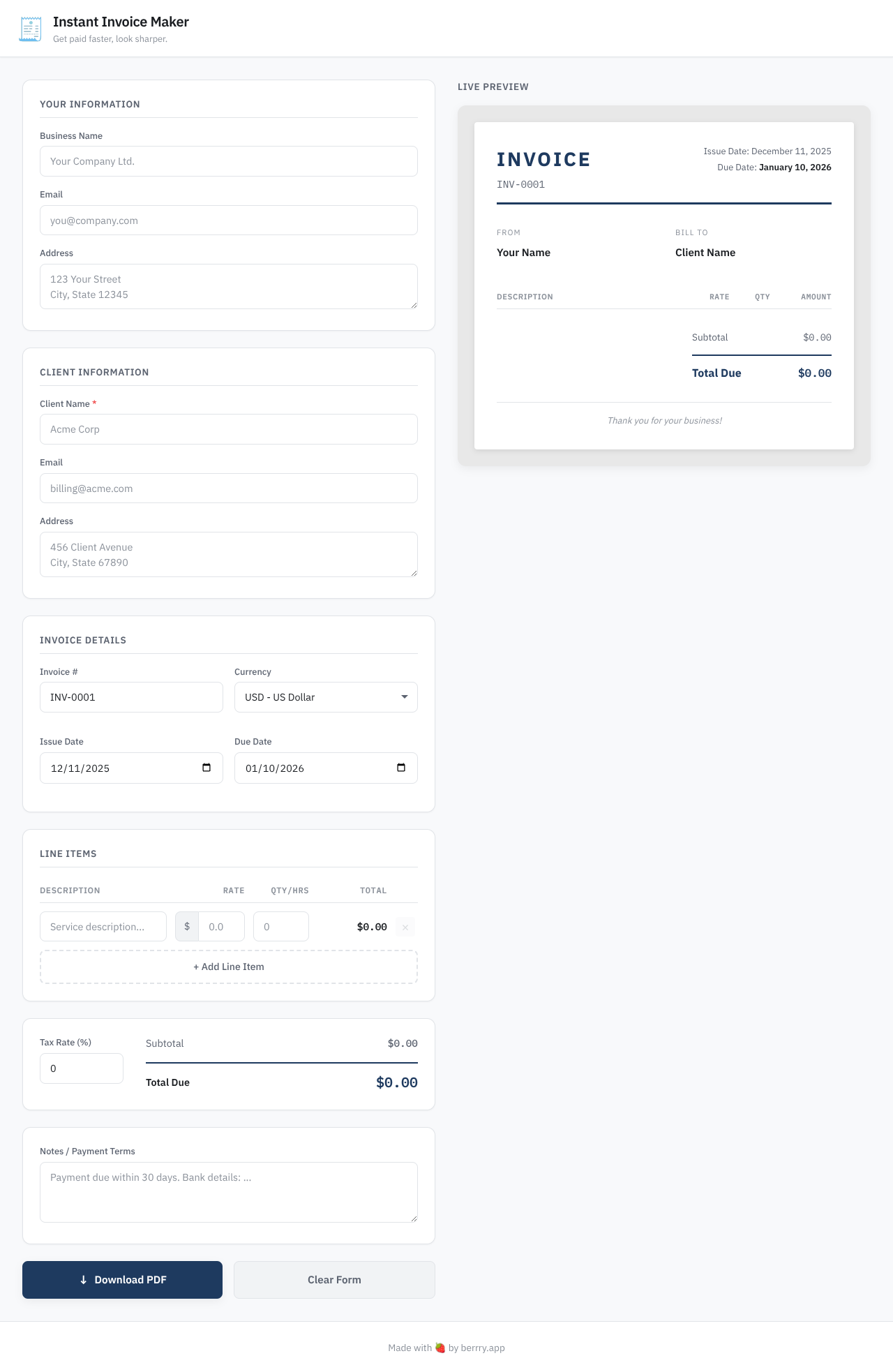 instantinvoice app