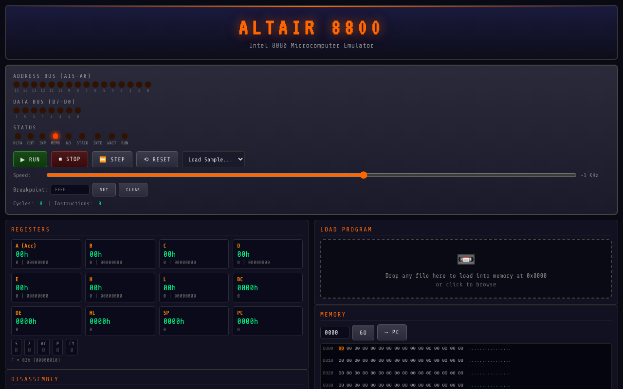 intel8080emu app