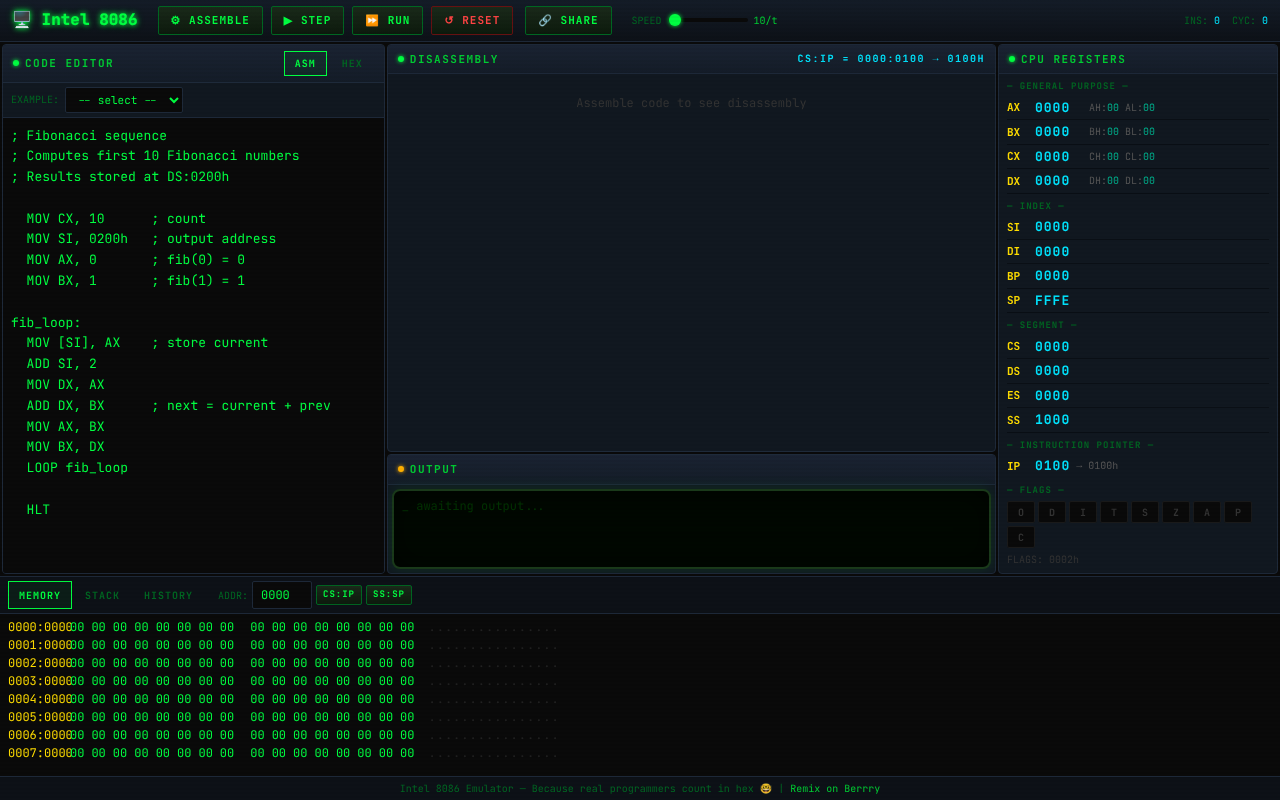intel8086 app