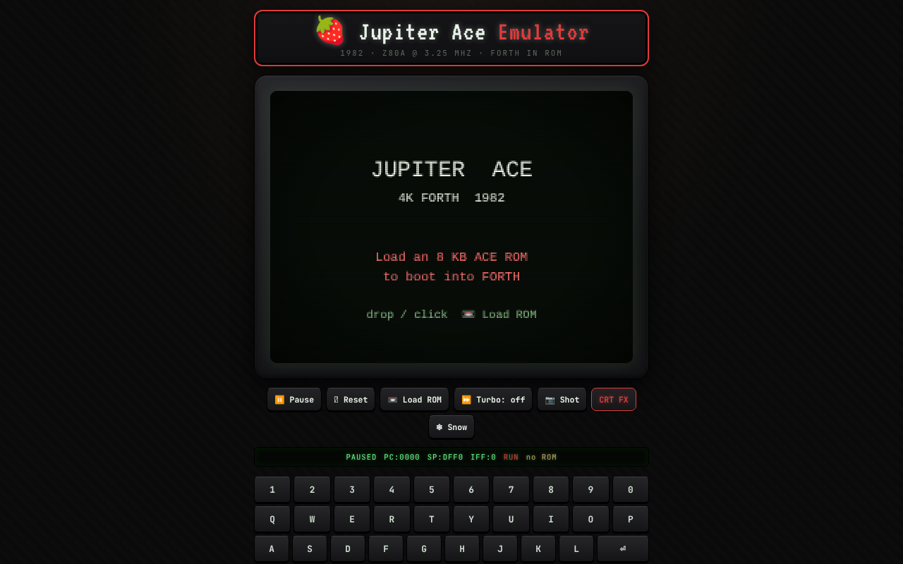 Jupiter Ace Emulator screenshot