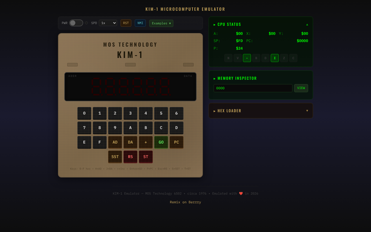 KIM-1 Emulator screenshot
