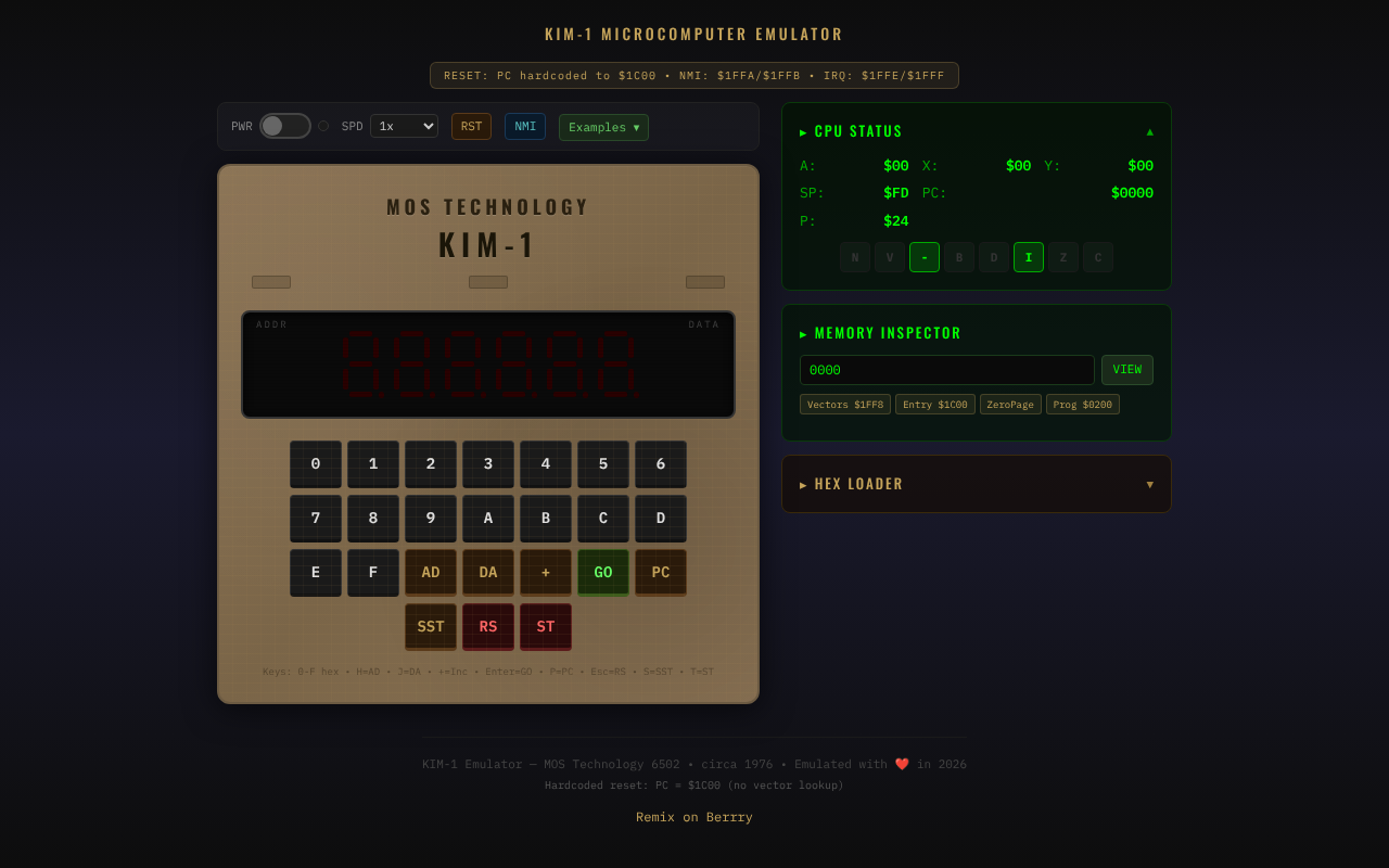 KIM-1 Emulator screenshot