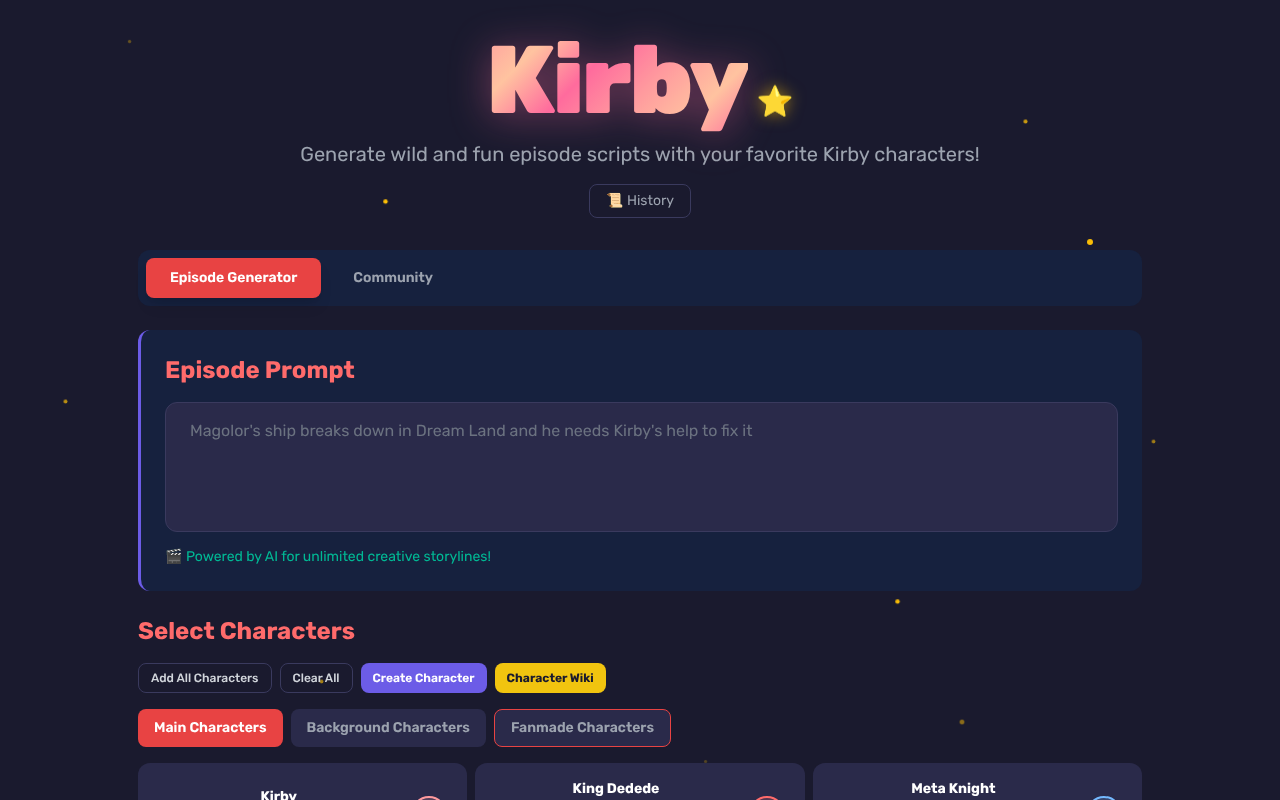kirby-episodes app