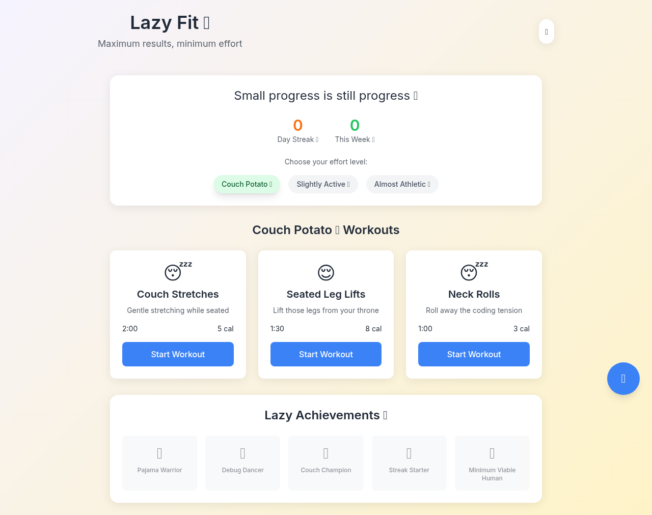 lazyfit app
