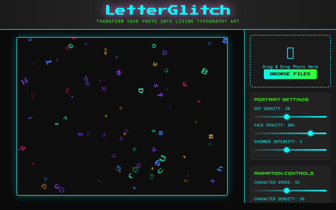 letterglitch app