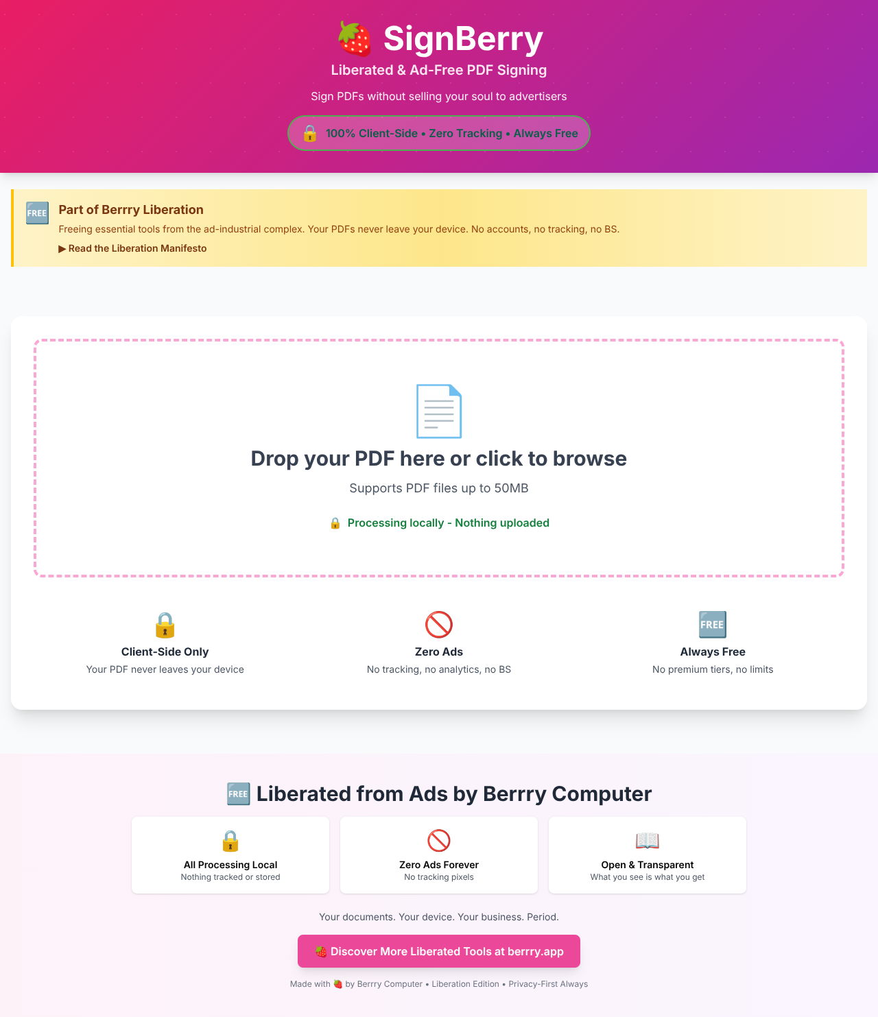 liberated-sign app