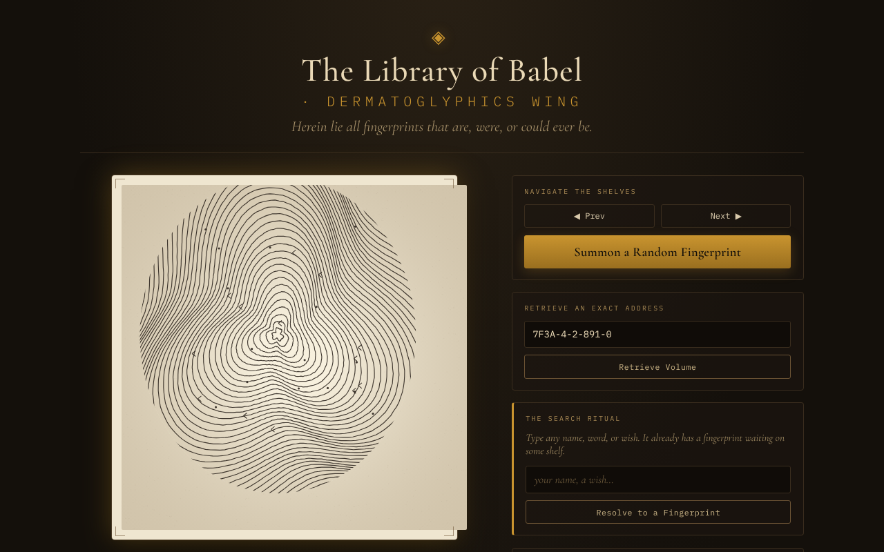 library-babel-fingerprints app