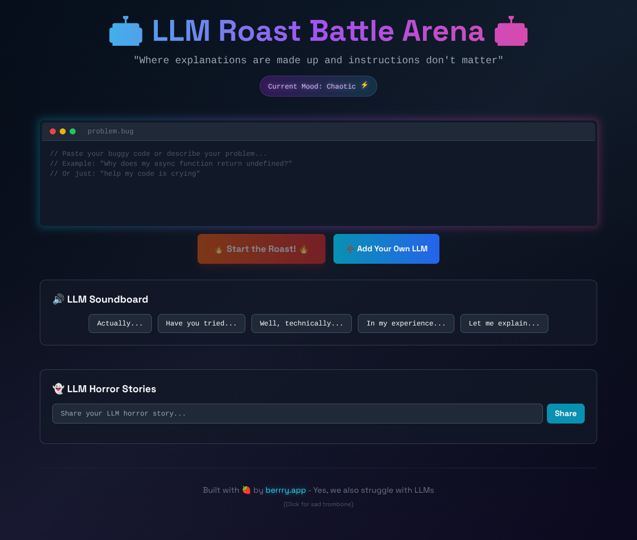 llm-roast-arena app
