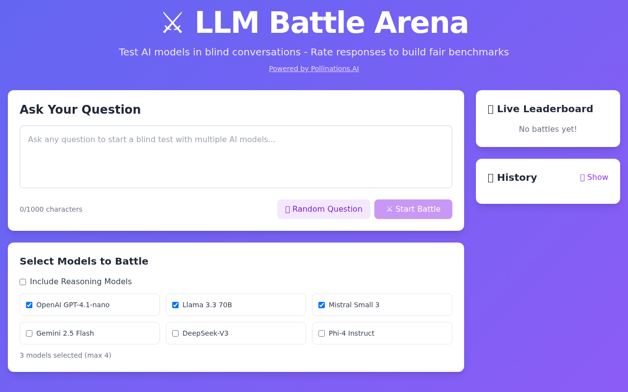 llmbattle app