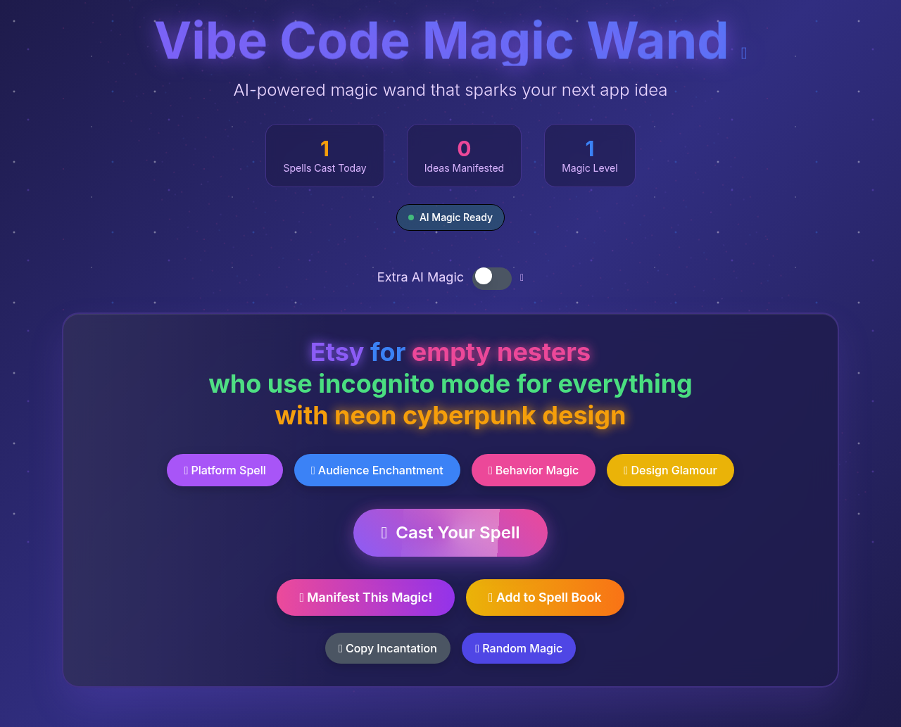 Vibe Code Wand screenshot