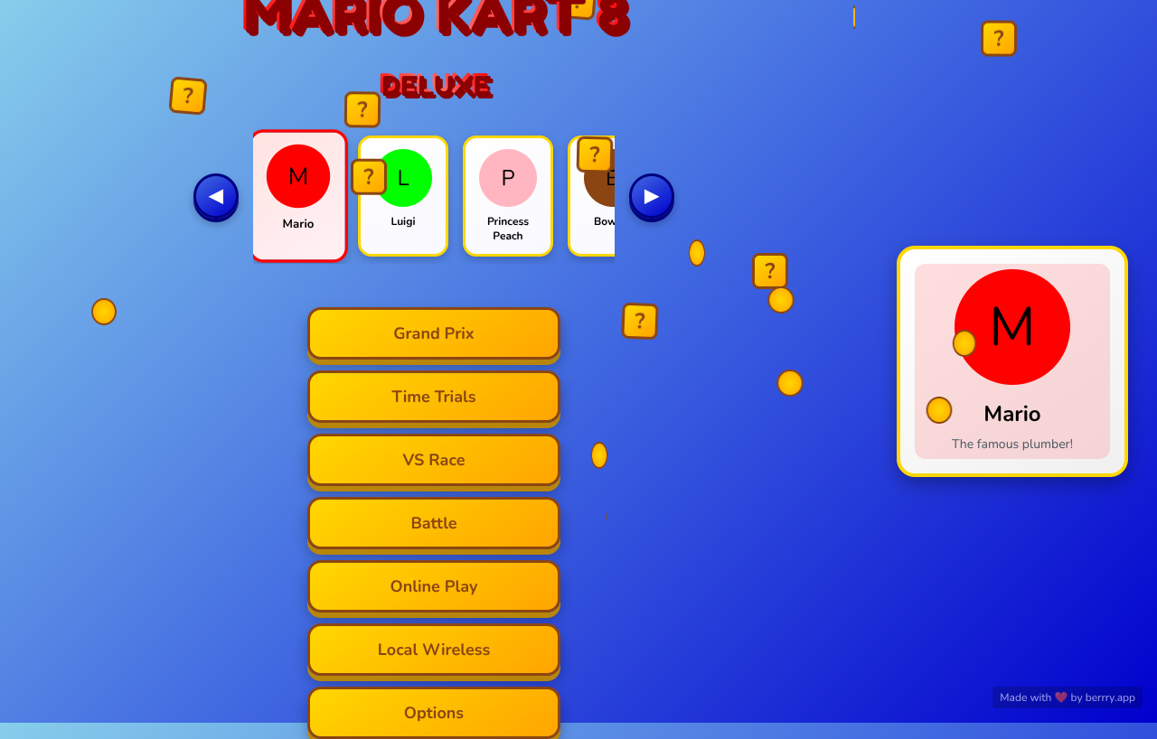 mariokart8menu app