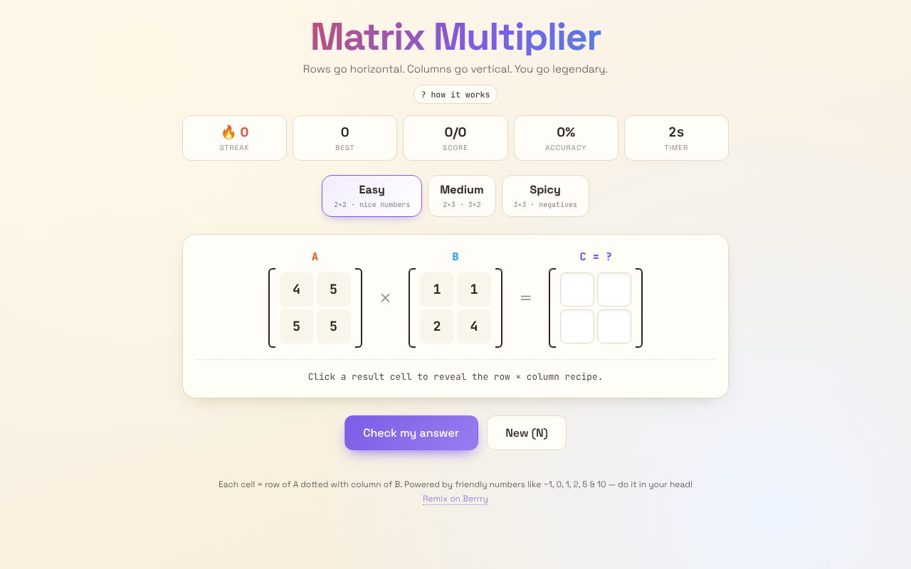 matrix-multiplier-trainer app